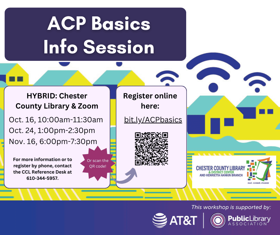 Affordable Connectivity Program Workshops listed with graphic of houses and wifi symbol.
